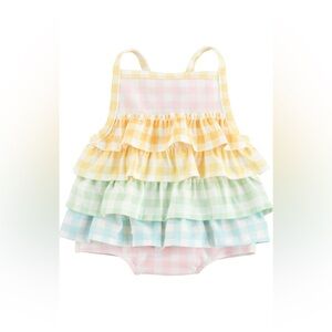 Mud Pie Girls’ Gingham Ruffle Swimsuit